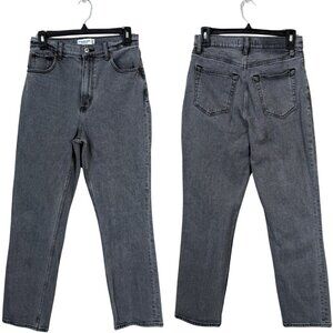 Abercrombie & Fitch Curve Love Ankle Straight High Rise Jeans Women's 4L Black